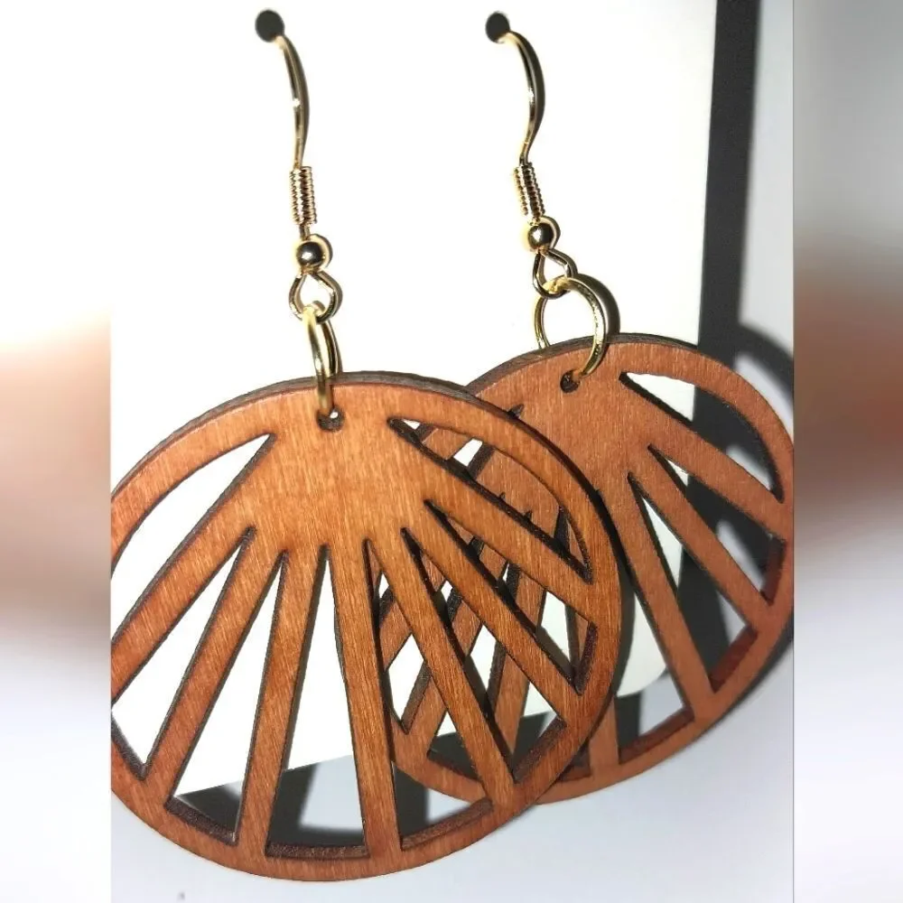 Ladies Gorgeous Hollow Wooden Earrings
